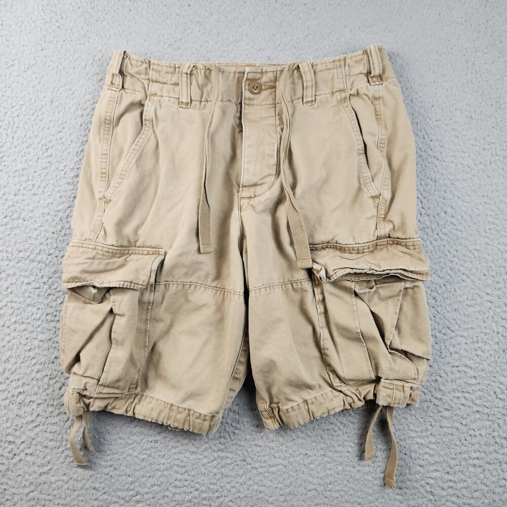VTG‎ Y2K Abercrombie & Fitch Cargo Tan Sand Shorts Men 26 Paratrooper Military